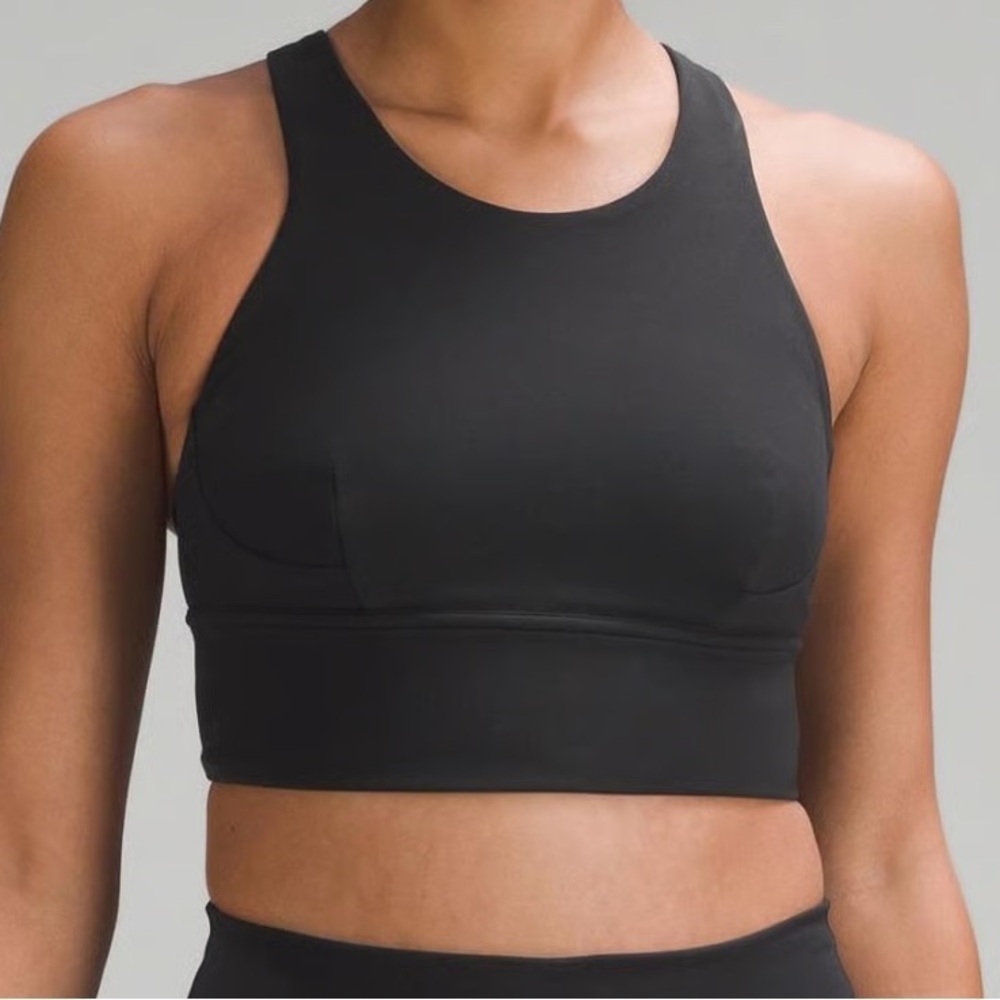 Lululemon Wunder Train Long-Line Bra In Black - Size 4